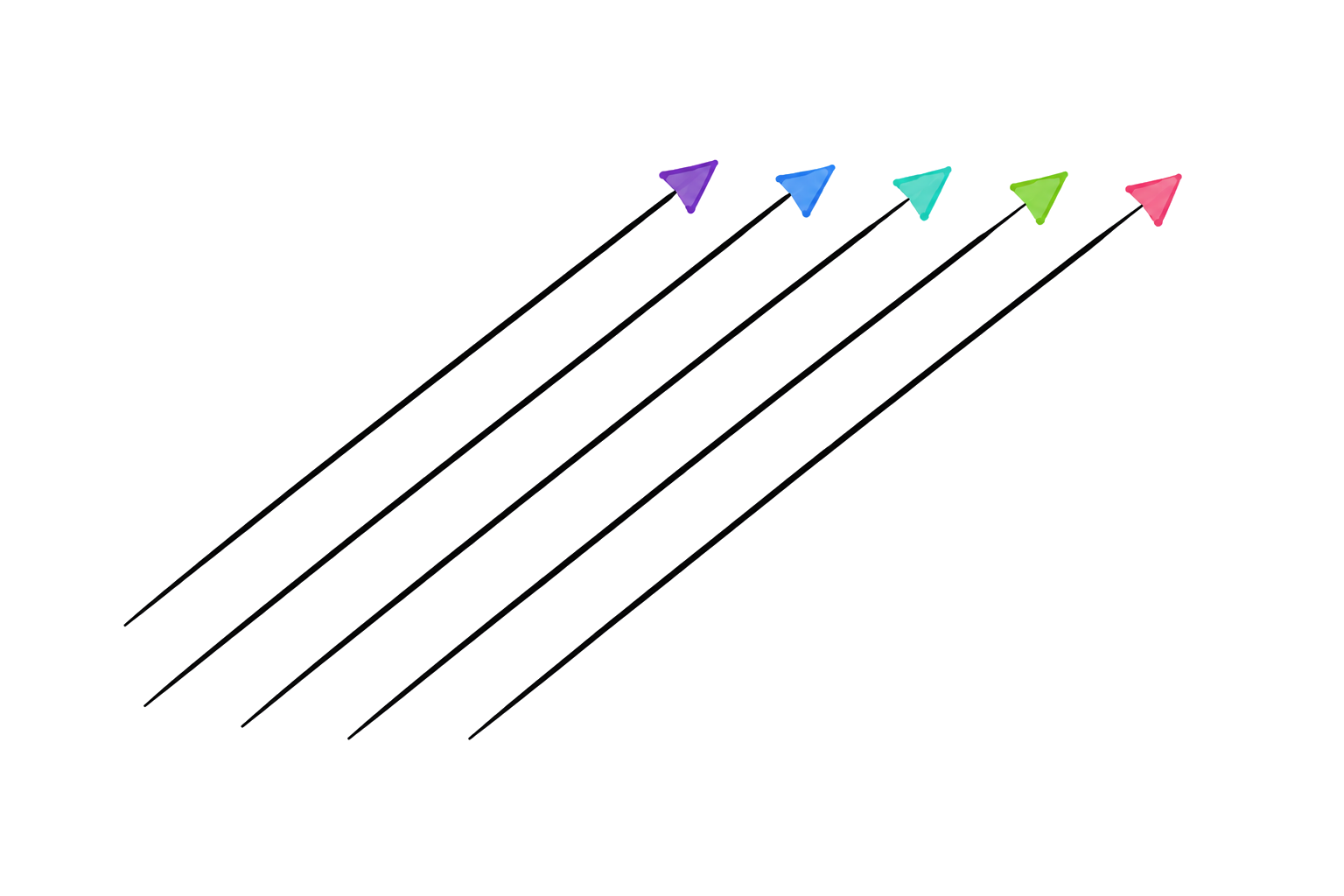 Aligned arrows representing structured systems